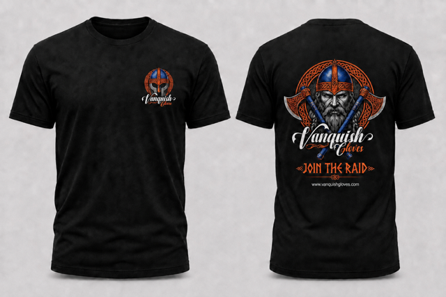 Vanquish Gloves Back to School Shirt Series — Orange / Blue