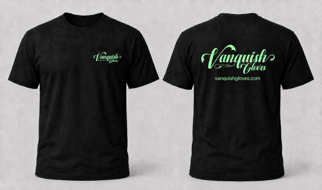 Vanquish Gloves OG Black Shirt with Mint Logo