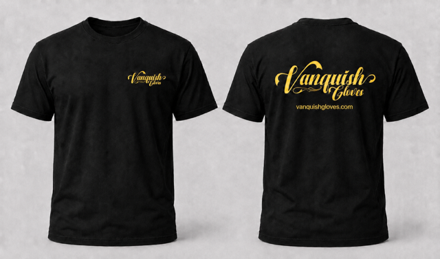 Vanquish Gloves OG Black Shirt with Gold Logo