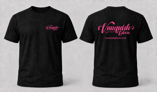 Vanquish Gloves OG Black Shirt with Pink Logo